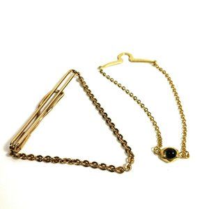 Gold Tone Tie Chains Set of 2 Swank